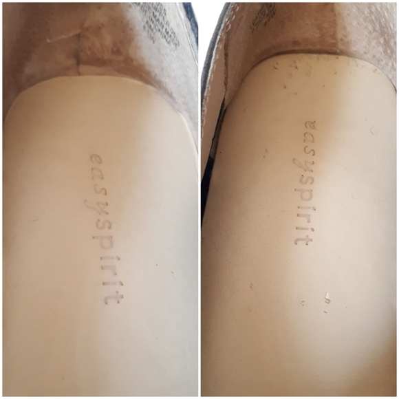 Easy Spirit Leather High Cut Laced Metallic Flats - Picture 5 of 9